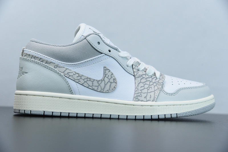 air jordan 1 low prm with grey elephant print dh4269-100