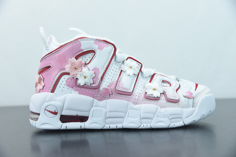 nike air more uptempo 96 gs"white/cherry blossoms'' dj5988-100