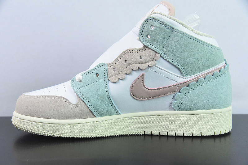 air jordan 1 mid gs pink aqua dz5361-100