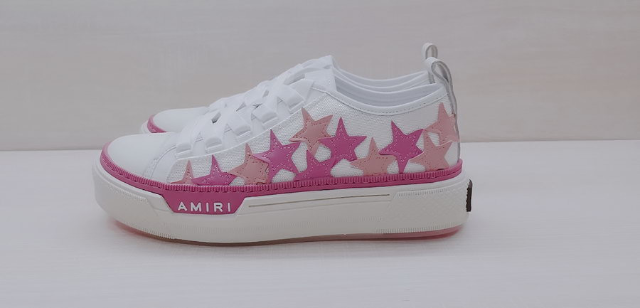 amiri white & pink stars court sneakers